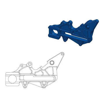 Ktm SX 400 [2003] - Versatzhalterung für OEM-Bremssattel – Oberfläche: Blau – Bild 2