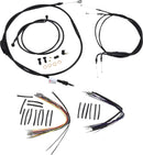 harley davidson flst [MARCA BURLY] - Kit completo de cable/línea de manillar de vinilo negro para Ape Hanger-2