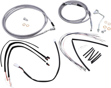 harley davidson fltruse [MARCA BURLY] - Kit completo de cable de manillar/línea de freno de acero inoxidable