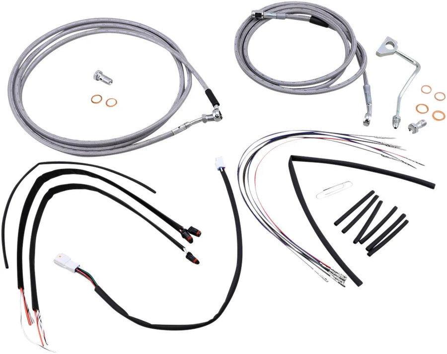 harley davidson fltruse [MARCA BURLY] - Kit completo de cable de manillar/línea de freno de acero inoxidable
