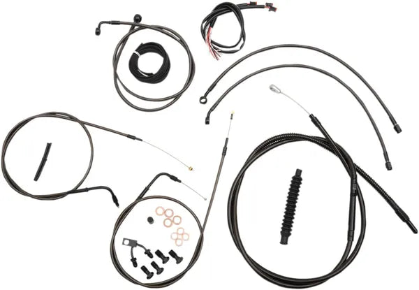 Harley Davidson Fxsb [LA CHOPPERS] - Kit completo de cable de manillar/línea de freno trenzado Midnight