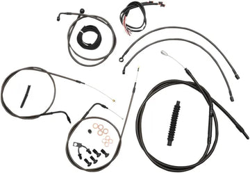 Harley Davidson Fxsbse [LA CHOPPERS] - Kit completo de cable de manillar/línea de freno trenzado Midnight