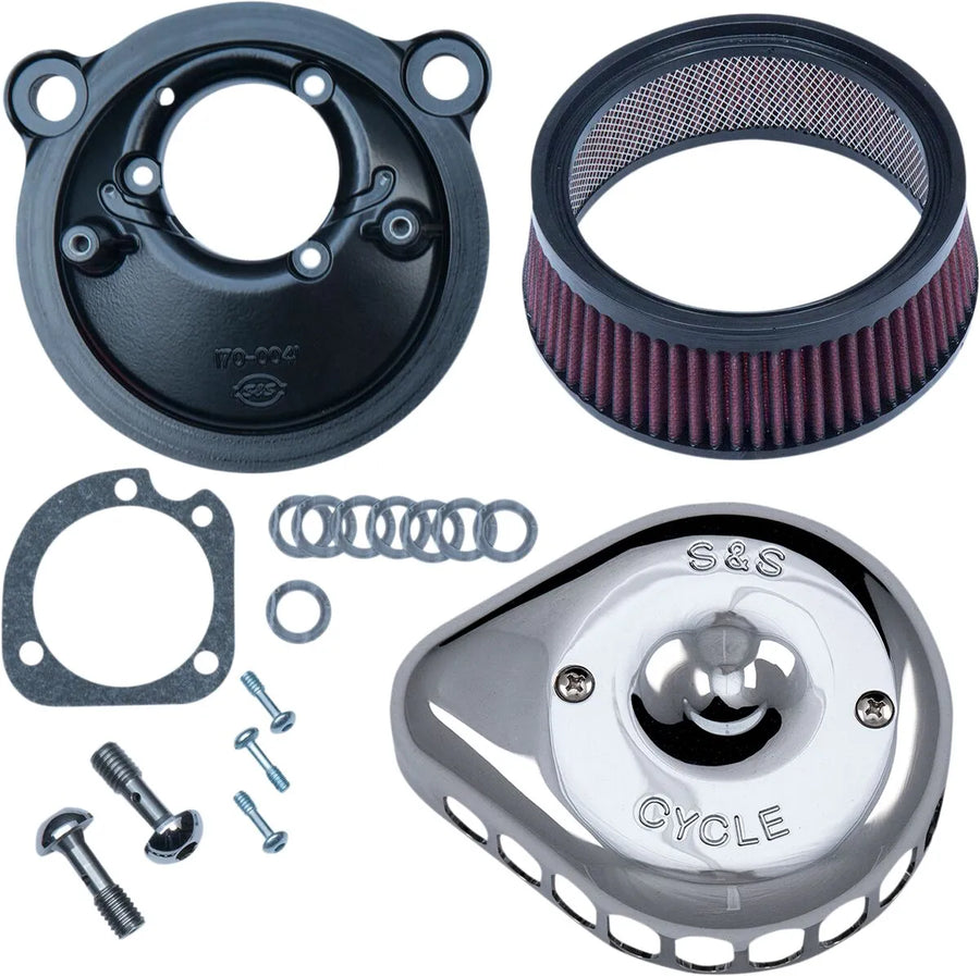 Harley-Davidson Xl 1200 T Sportster Superlow [2018] - Mini Teardrop Stealth Luftfilter-Kit – Oberfläche: Silber – Bild 1