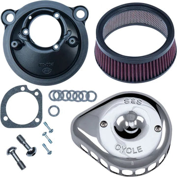 Harley-Davidson XL 883 L Sportster SuperLow [2020] - Mini Teardrop Stealth Luftfilter-Kit – Oberfläche: Silber – Bild 2