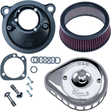 Harley-Davidson XL 883 L Sportster SuperLow [2020] - Mini Teardrop Stealth Luftfilter-Kit – Oberfläche: Silber – Bild 1