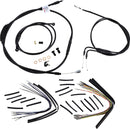 harley davidson fxst [MARCA BURLY] - Kit completo de cable/línea de manillar de vinilo negro para Ape Hangers-1