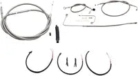 Harley Davidson FLS [LA CHOPPERS] - Kit completo de cable de manillar/línea de freno trenzado de acero inoxidable