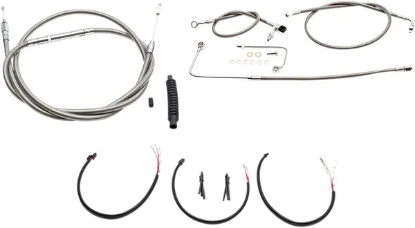 Harley Davidson FLS [LA CHOPPERS] - Kit completo de cable de manillar/línea de freno trenzado de acero inoxidable