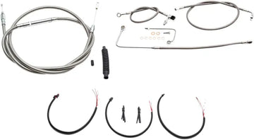 Harley Davidson FLS [LA CHOPPERS] - Kit completo de cable de manillar/línea de freno trenzado de acero inoxidable