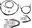 harley-davidson street bob [MARCA BURLY] - Kit completo de cable/línea de manillar de vinilo negro para Ape Hangers-1