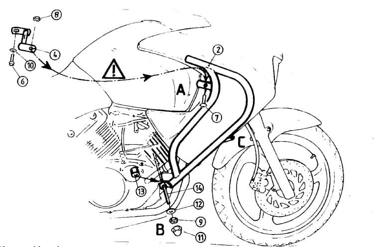 Honda Varadero 125 [2001-2006] - barra de protección del motor
