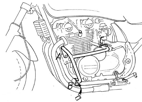 Kawasaki Zephyr 550 [1991-1999] - barra de protección del motor