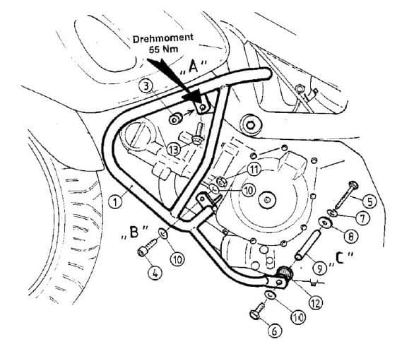 Suzuki SV 650 [1999-2002] - barra de protección del motor