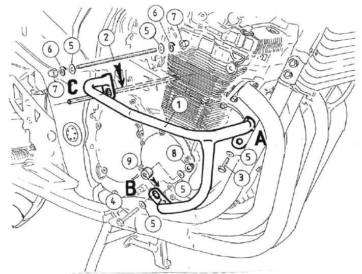 Suzuki GSF 650 [2005-2006] - barra de protección del motor