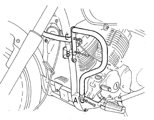 Yamaha XVS 650 Drag Star [1996-2003] - barra de protección del motor