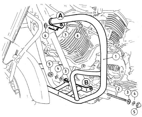 Yamaha XVS 1100 Drag Star [1999-2002] - barra de protección del motor