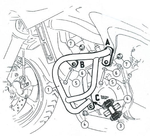 Yamaha FZ 6 [2004-2010] - barra de protección del motor