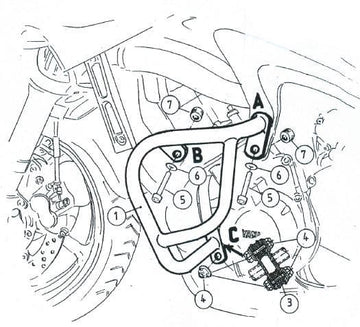Yamaha FZ 6 [2004-2010] - barra de protección del motor
