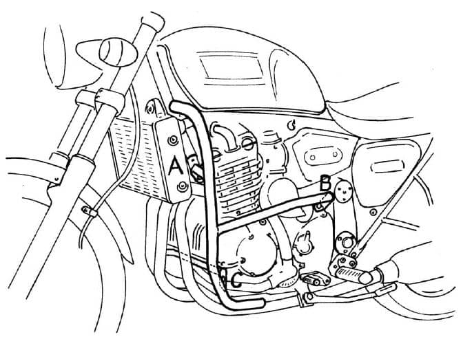Triumph Thunderbird [1995-1998] - Vista detallada de protección del motor