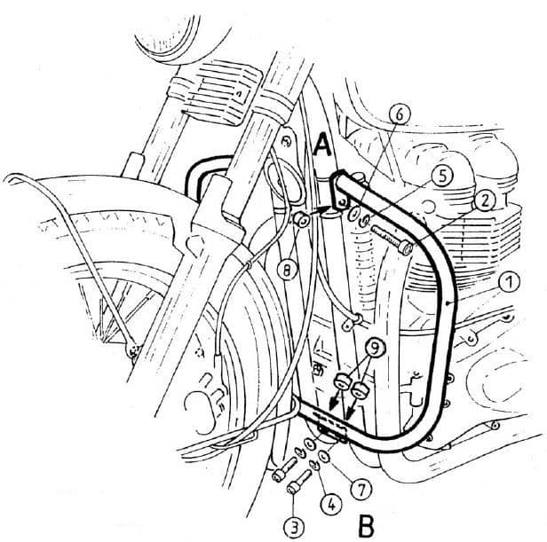 Triumph Thruxton [2004-2015] - barra de protección del motor