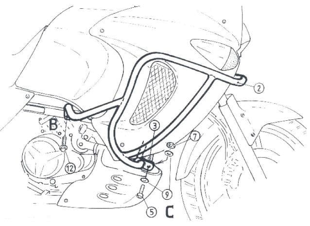 Honda XL 1000 V Varadero [1999-2002] - barra de protección del motor