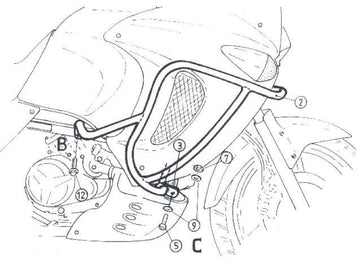 Honda XL 1000 V Varadero [1999-2002] - barra de protección del motor