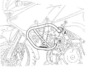 Kawasaki KLV 1000 [2004-2005] - barra de protección del motor - 0
