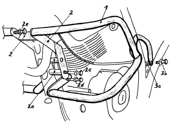 Yamaha XT 600 Ténéré [1988-1990] - Vista frontal del protector del motor