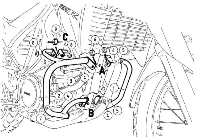Yamaha XT 660 R [2004-2016] - barra de protección del motor