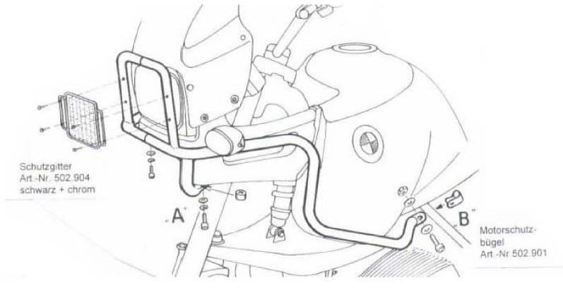 BMW R 850 GS [1994-2000] - barra de protección de tanques