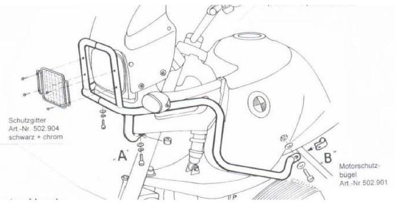 BMW R 850 GS [1994-2000] - barra de protección de tanques