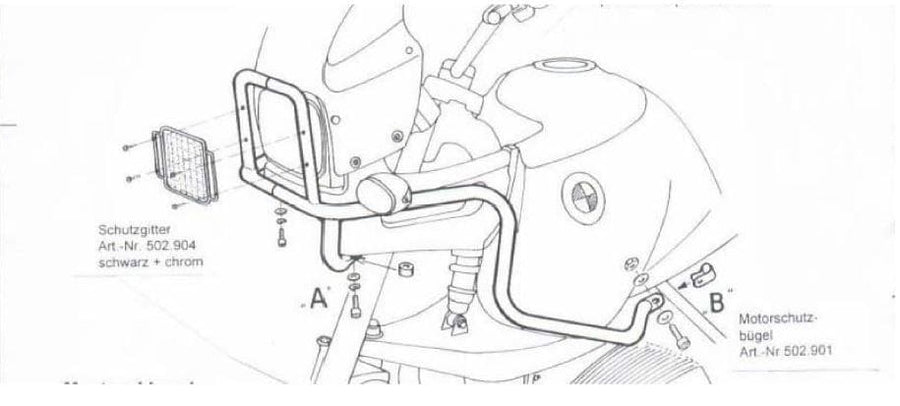 BMW R 850 GS [1994-2000] - barra de protección de tanques