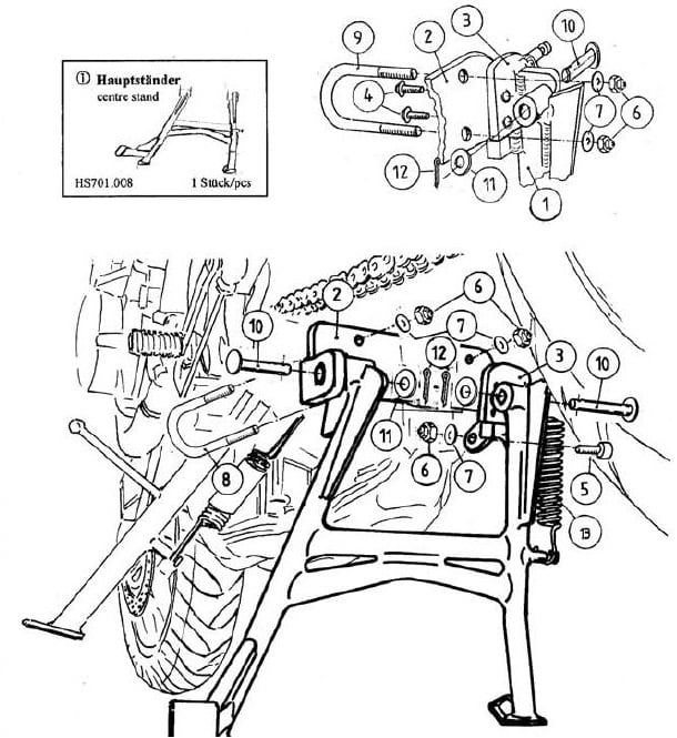 Honda CB 600 F Hornet [2003-2006] - Hauptständer schwarz