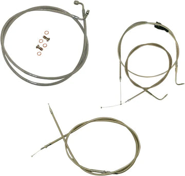 Harley Davidson Flhtcui [LA CHOPPERS] - Kit de línea de freno/cable de manillar cubierto de acero inoxidable estándar