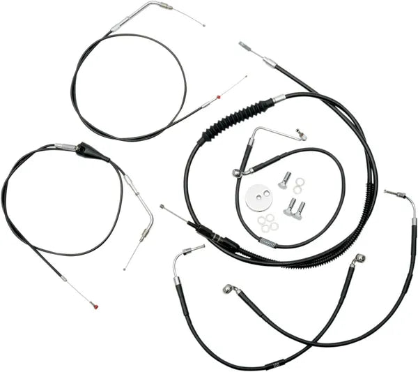 Harley Davidson Flhr [LA CHOPPERS] - Kit de cable de manillar/línea de freno de vinilo negro estándar