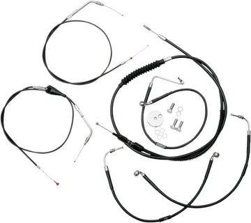 Harley Davidson Flhtcui [LA CHOPPERS] - Kit de cable de manillar/línea de freno de vinilo negro estándar