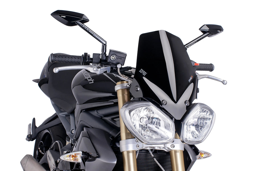 TRIUMPH STREET TRIPLE 675 RX [2016] - Parabrisas deportivo de nueva generación | Negro | PUIG 5658N