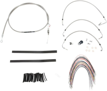 harley davidson flhtcu [MARCA BURLY] - Kit completo de cable de manillar/línea de freno de acero inoxidable - 0