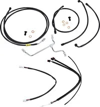 Harley Davidson Flhx [MARCA BURLY] - Juego completo de cables/líneas de manillar de vinilo negro para Ape Hanger