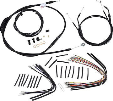 harley davidson fxdwg [MARCA BURLY] - Kit completo de cable/línea de manillar de vinilo negro para Ape Hangers