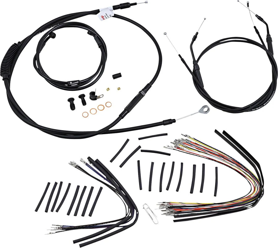 harley davidson fxdwg [MARCA BURLY] - Kit completo de cable/línea de manillar de vinilo negro para Ape Hangers