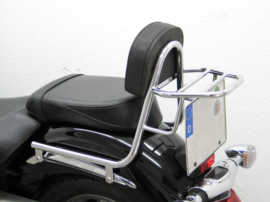 Yamaha XVS 1300 Midnight Star [2007-2016] - barra de mariquita hecha de tubería con almohadas y estante de equipaje