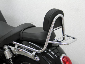 Triumph Rocket III Roadster [2010-2017] - Sissy Bar hecho de tubería con almohadas y estante de equipaje