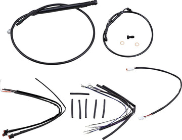 harley-davidson street bob [MARCA BURLY] - Kit completo de cable/línea de manillar de vinilo negro para Ape Hangers
