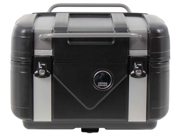 Topcase [Hepco & Becker] - Gobi Black Edition con inserciones plateadas - para portaequipajes Topcase