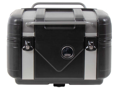 Topcase [Hepco & Becker] - Gobi Black Edition con inserciones plateadas - para portaequipajes Topcase