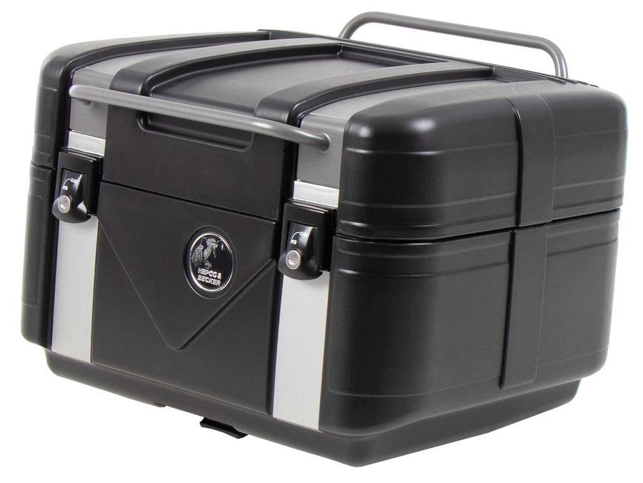 Topcase [Hepco & Becker] - Gobi Black Edition con inserciones plateadas - para portaequipajes Topcase