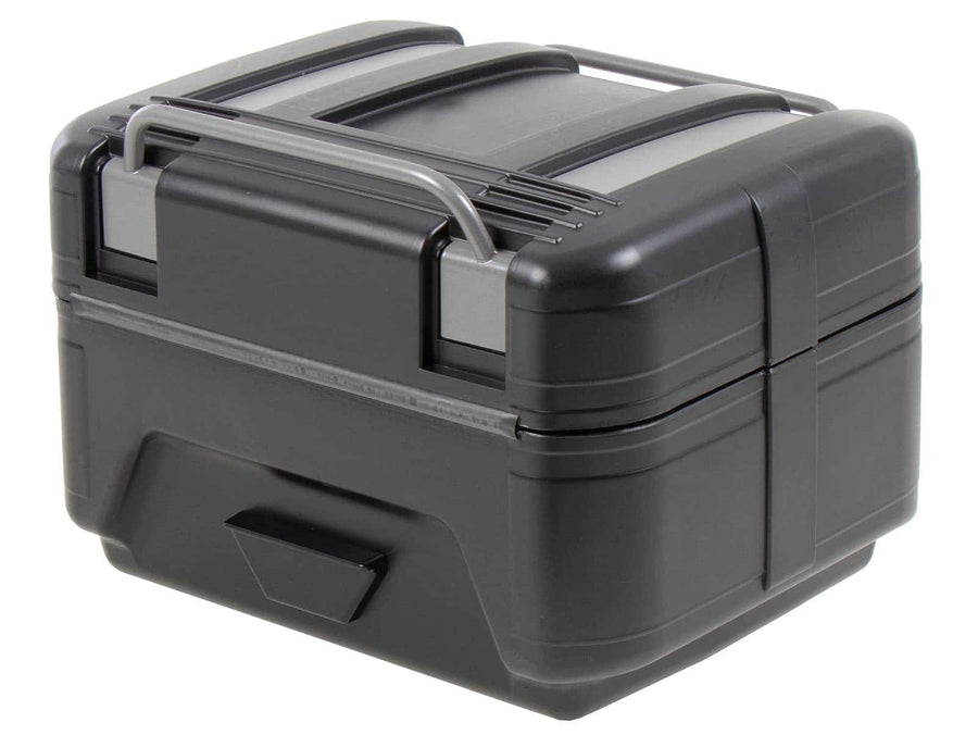 Topcase [Hepco & Becker] - Gobi Black Edition con inserciones plateadas - para portaequipajes Topcase