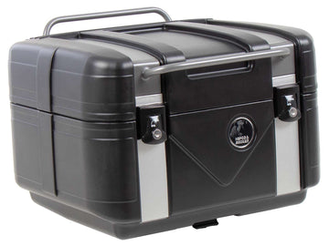 Topcase [Hepco & Becker] - Gobi Black Edition con inserciones plateadas - para portaequipajes Topcase
