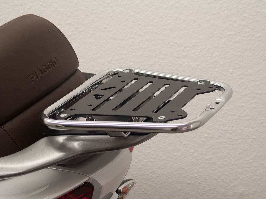 Piaggio MP3 LT 500 I.E. [2014-2016] - Topcasrärter "Flex", negro con borde cromado